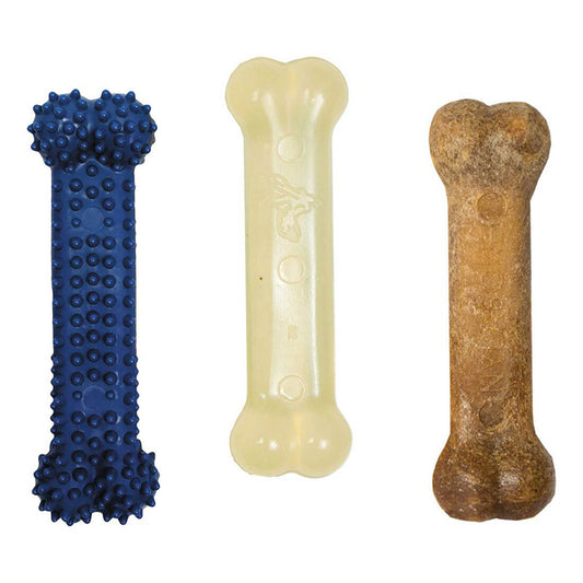 Nylabone Flexi Chew & Healthy Edibles Small Dog Toy Pack