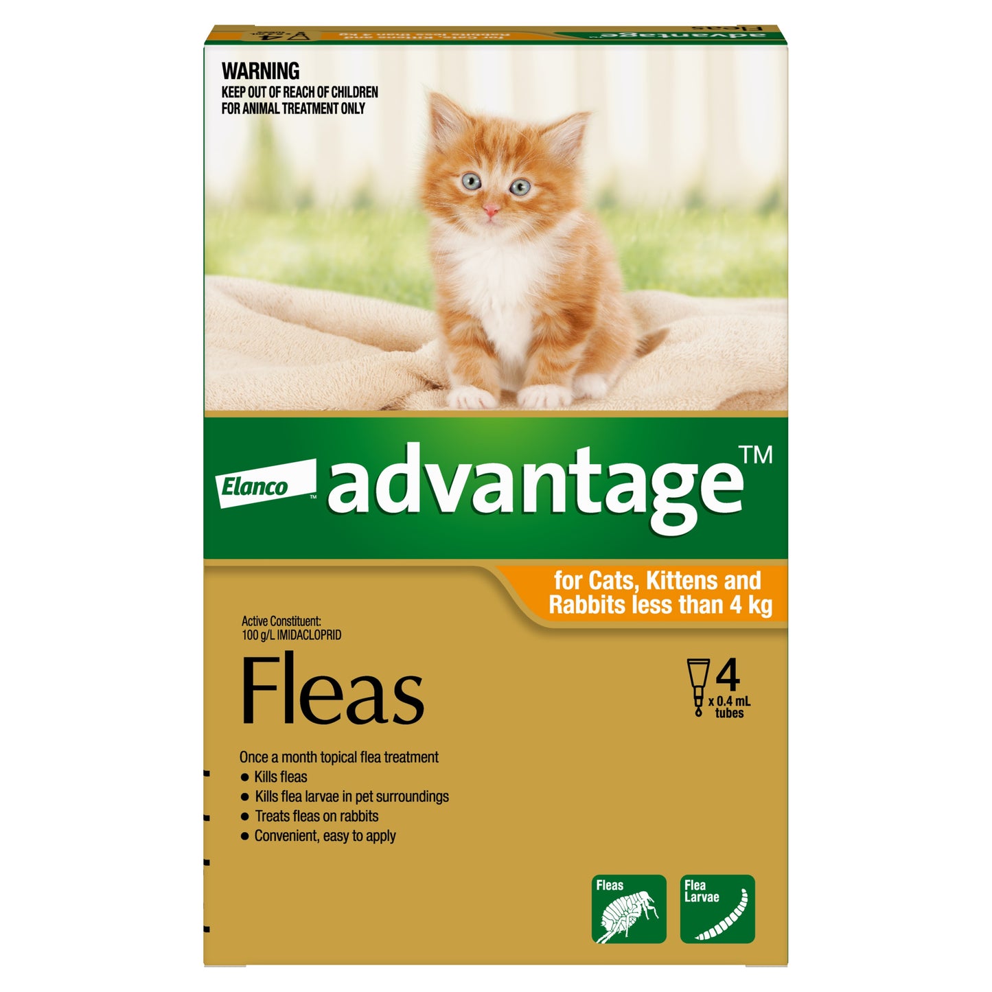 Advantage Spot-On Flea Treatment for Small Cats & Rabbits 0-4kg