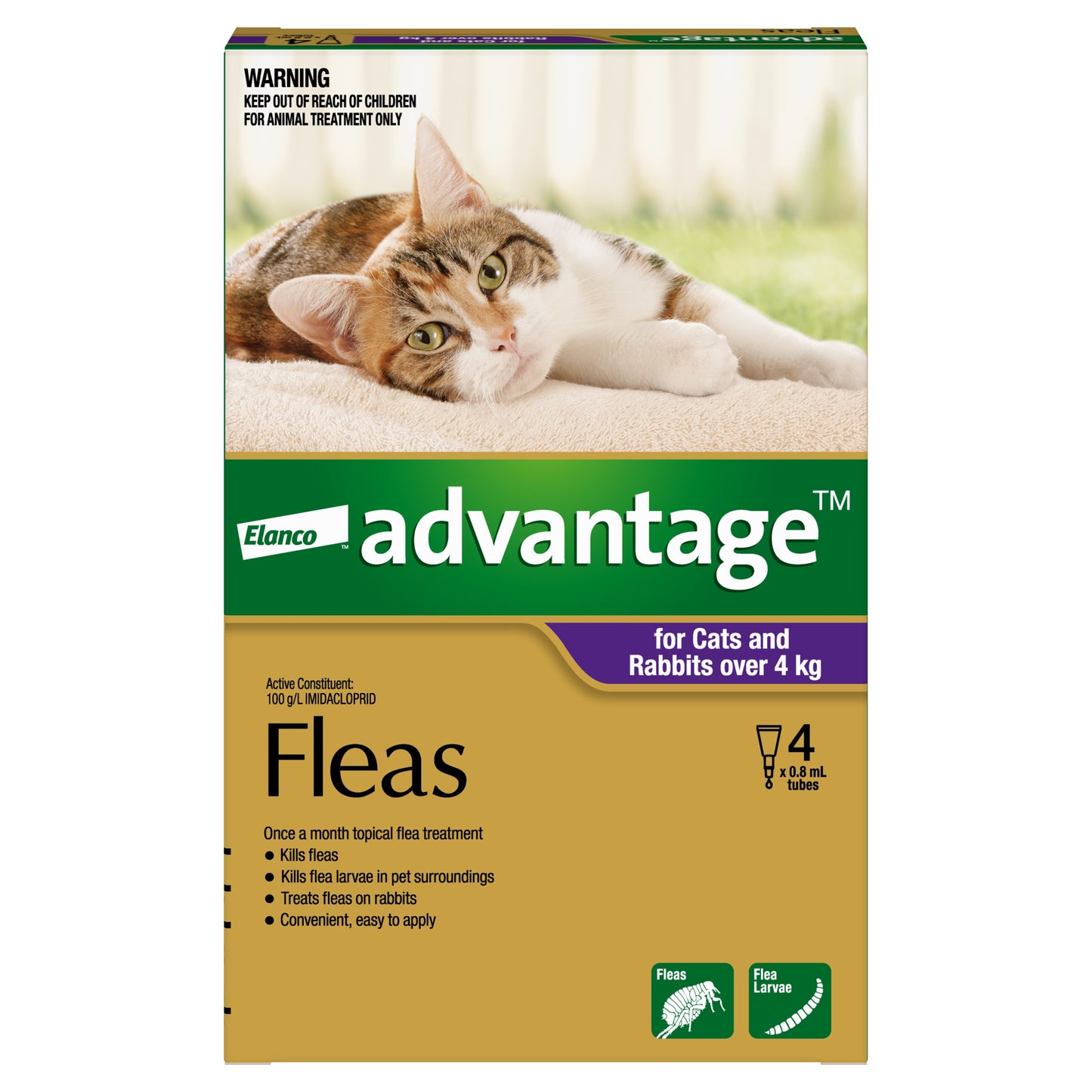 Advantage Spot-On Flea Treatment For Cats Over 4kg