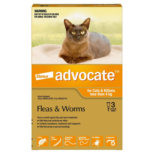 Advocate Spot-On Flea & Worm treatment for Small Cats 0-4kg