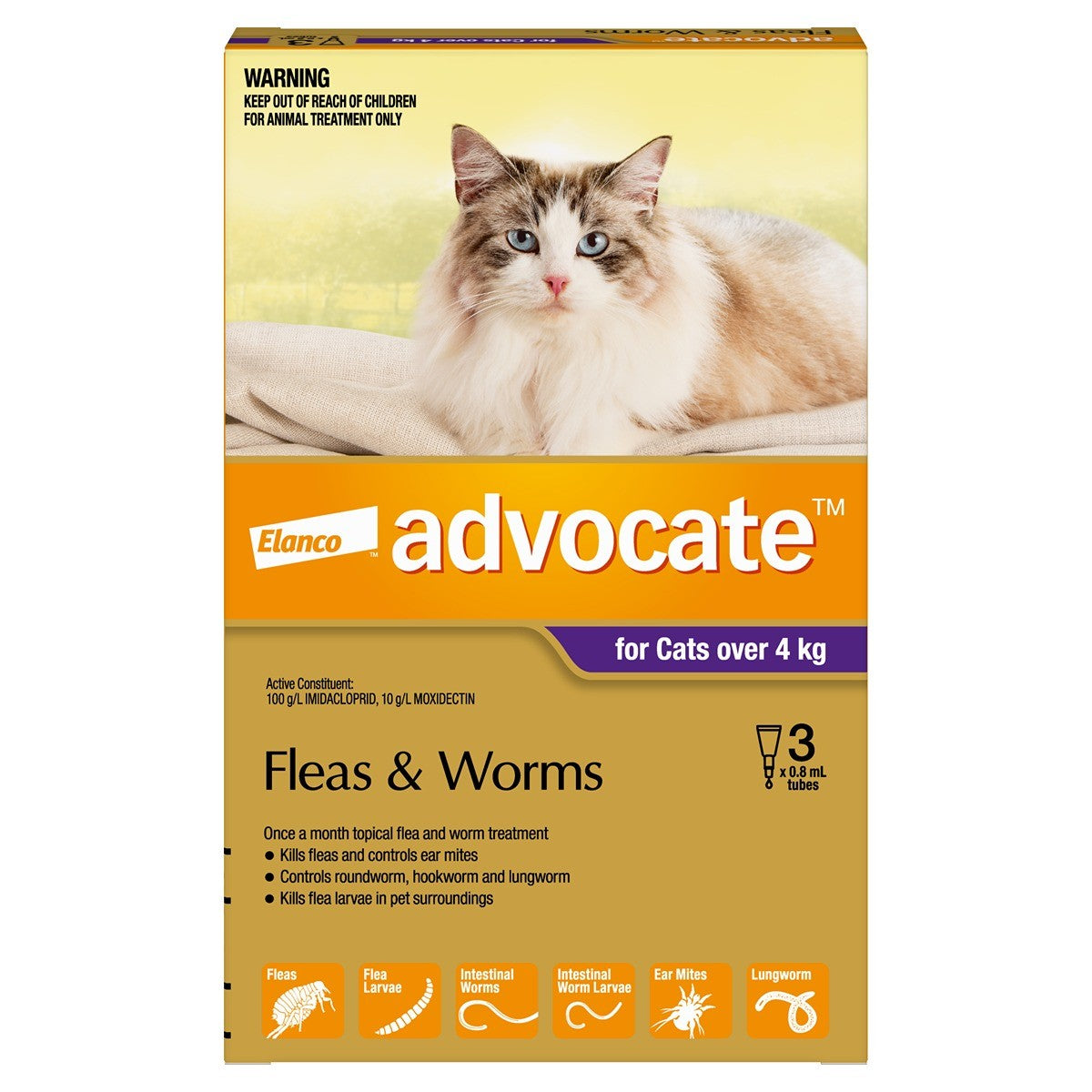 Advocate Spot-On Flea & Worm Treatment for Large Cats 4kg+
