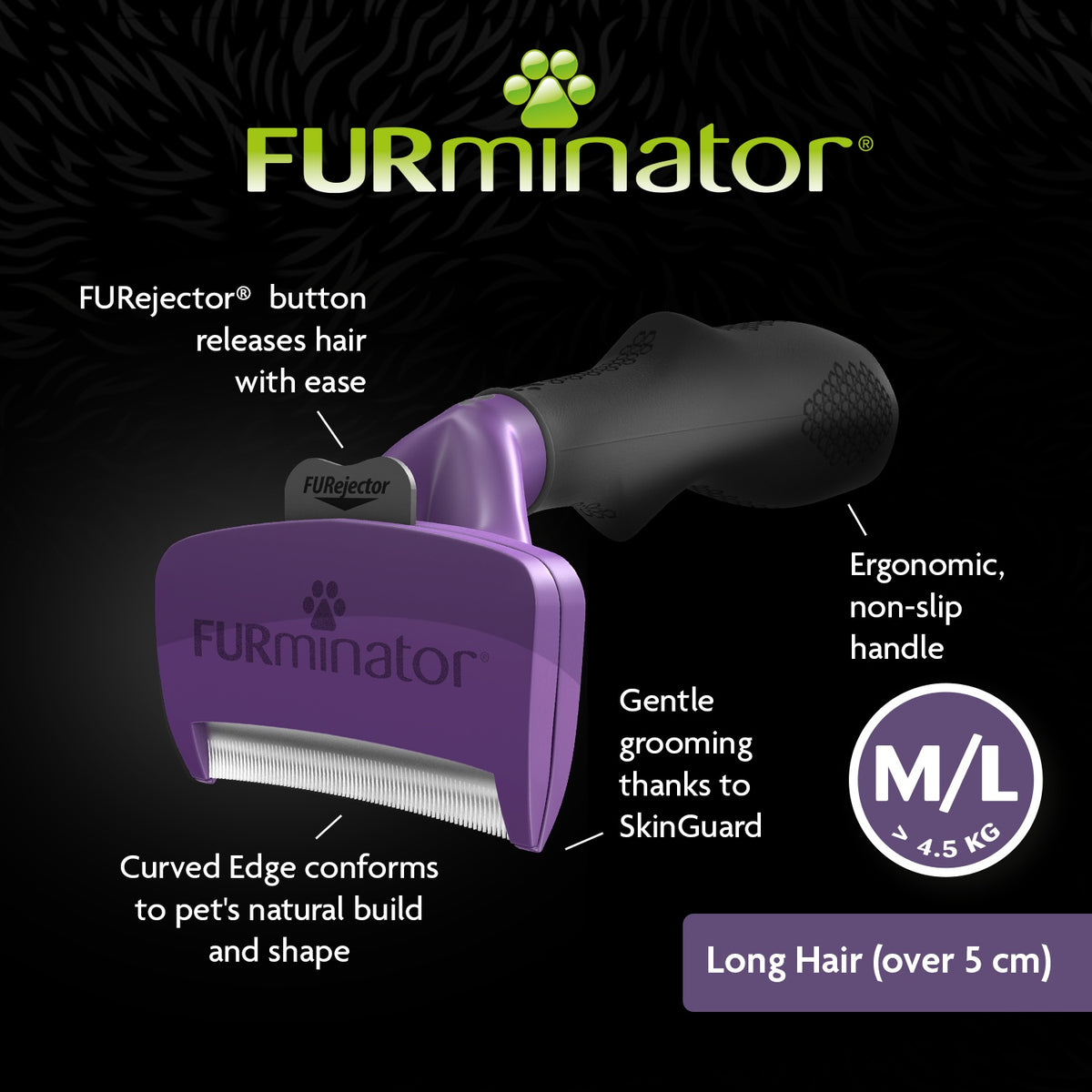 FURminator Long Hair De-Shedding Tool Cat