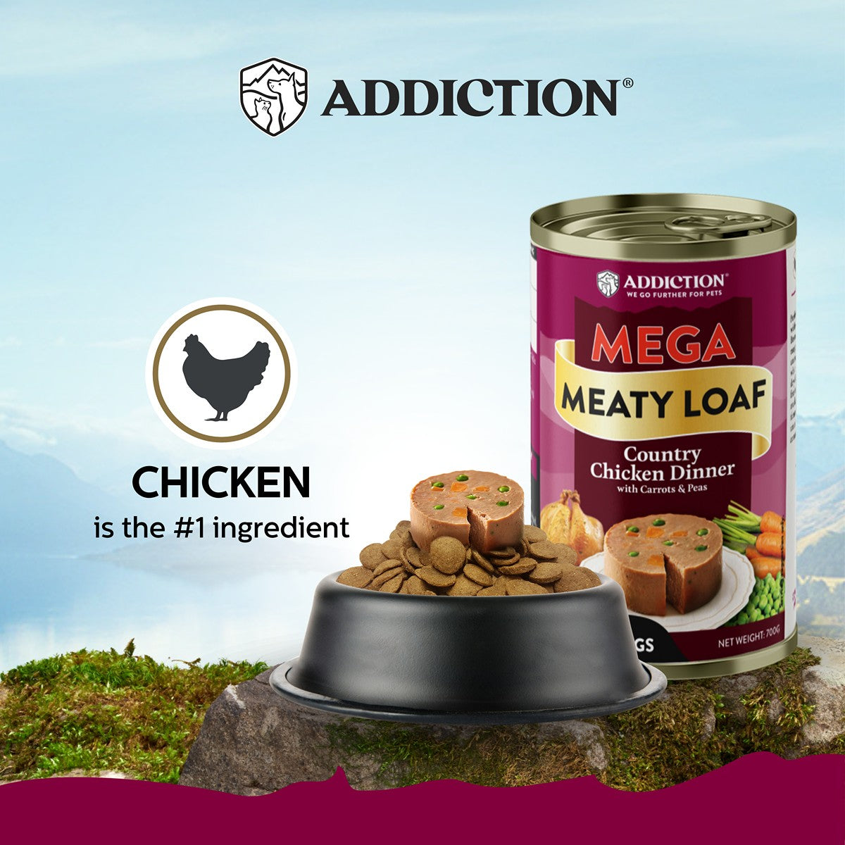 Addiction MEGA Country Chicken Dinner Loaf Wet Dog Food