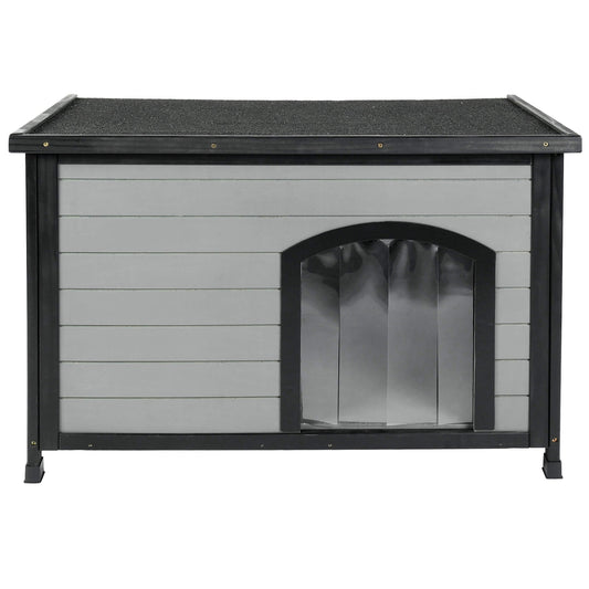 Lexi & Me Outdoor Wooden Dog Kennel Grey/Black