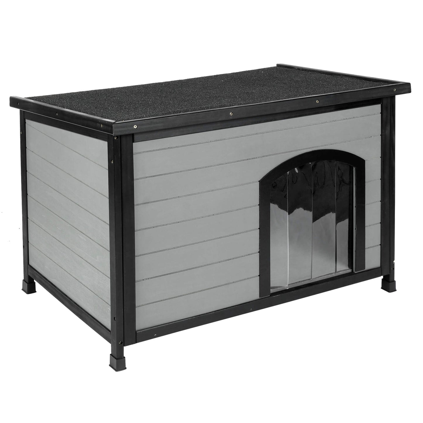 Lexi & Me Outdoor Wooden Dog Kennel Grey/Black