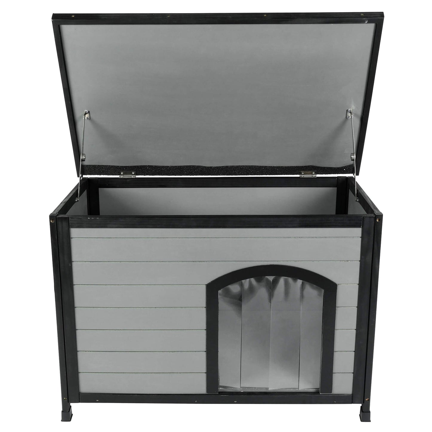 Lexi & Me Outdoor Wooden Dog Kennel Grey/Black