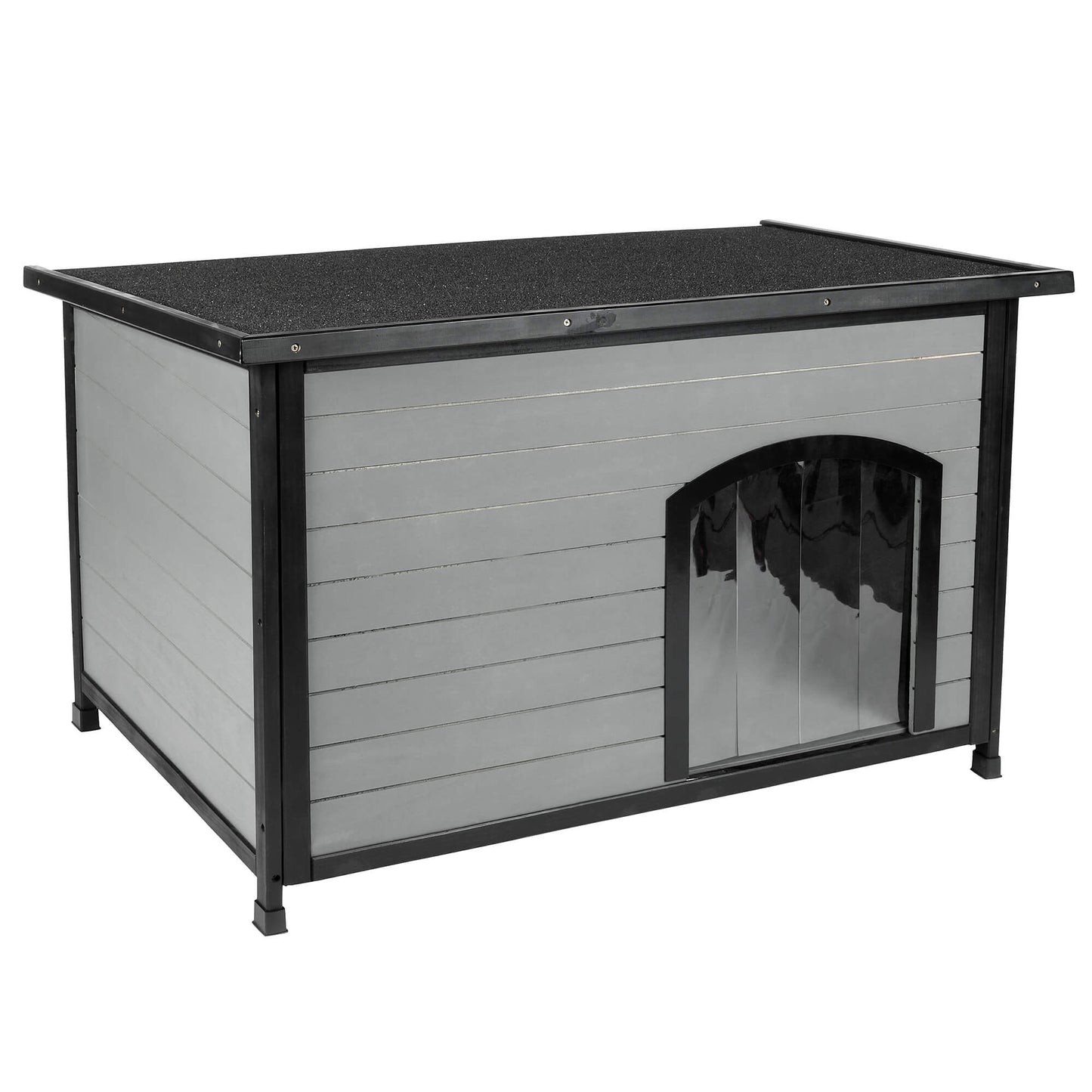 Lexi & Me Outdoor Wooden Dog Kennel Grey/Black
