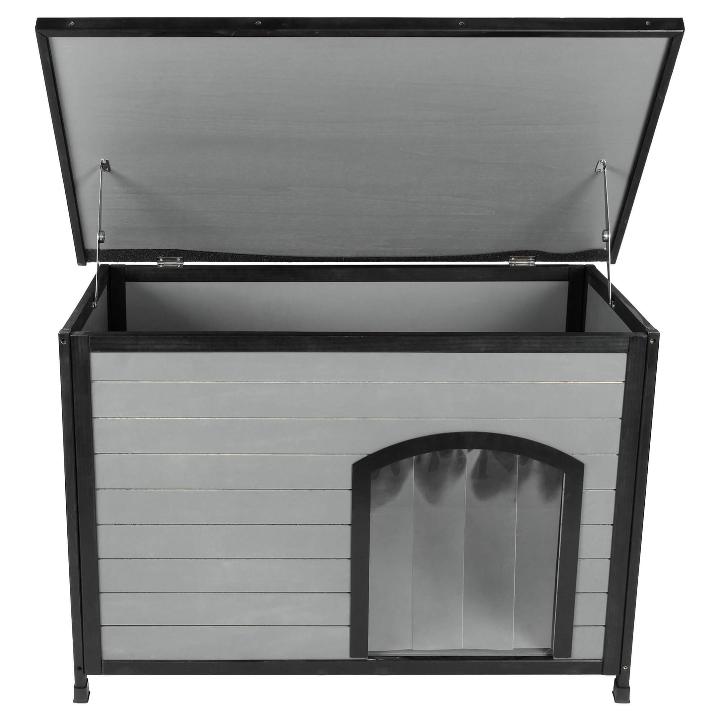 Lexi & Me Outdoor Wooden Dog Kennel Grey/Black