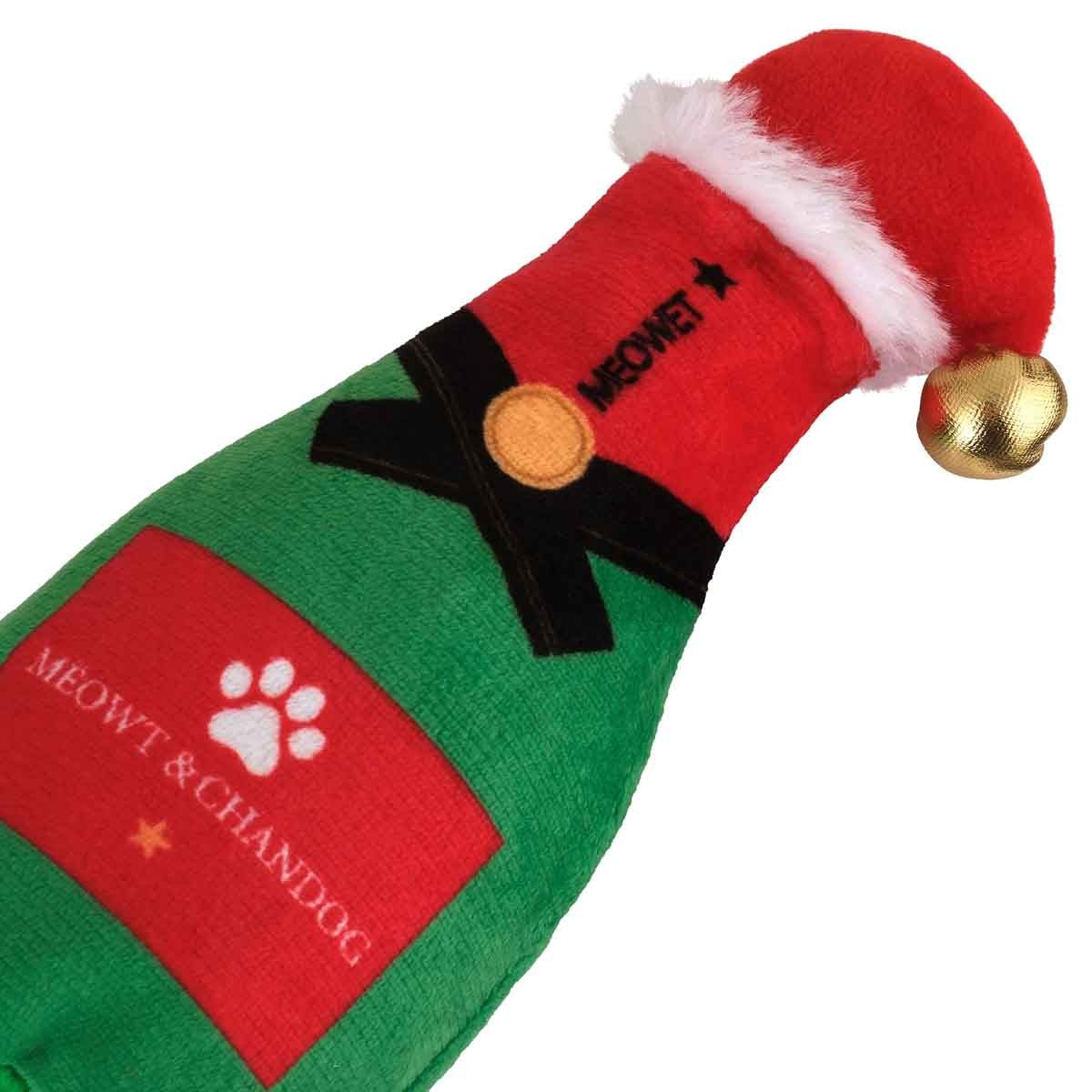Petstock Christmas Champagne Plush Cat Toy