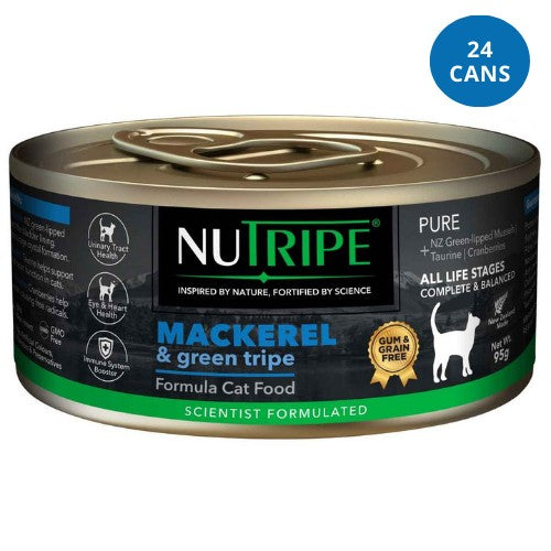 NUTRIPE Pure Gum-Free Mackerel & Green Tripe Wet Cat Food
