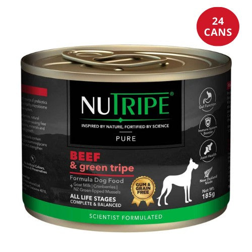 NUTRIPE Pure Gum-Free Beef & Green Tripe Wet Dog Food