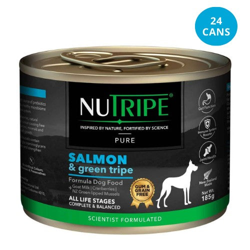 NUTRIPE Pure Gum-Free Salmon & Green Tripe Wet Dog Food