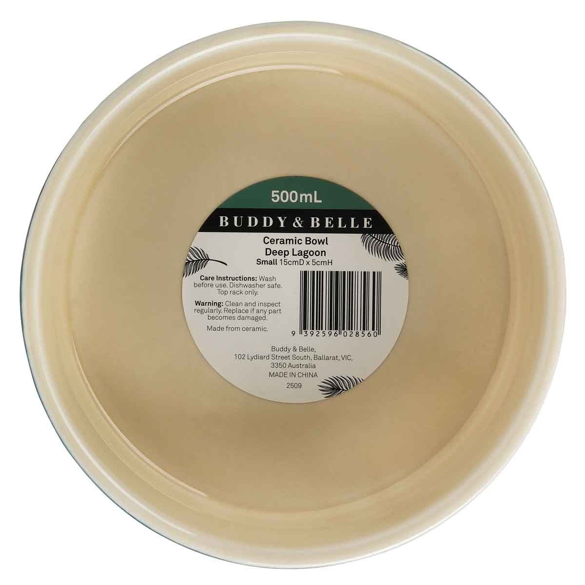 Buddy & Belle Ceramic Bowl Deep Lagoon