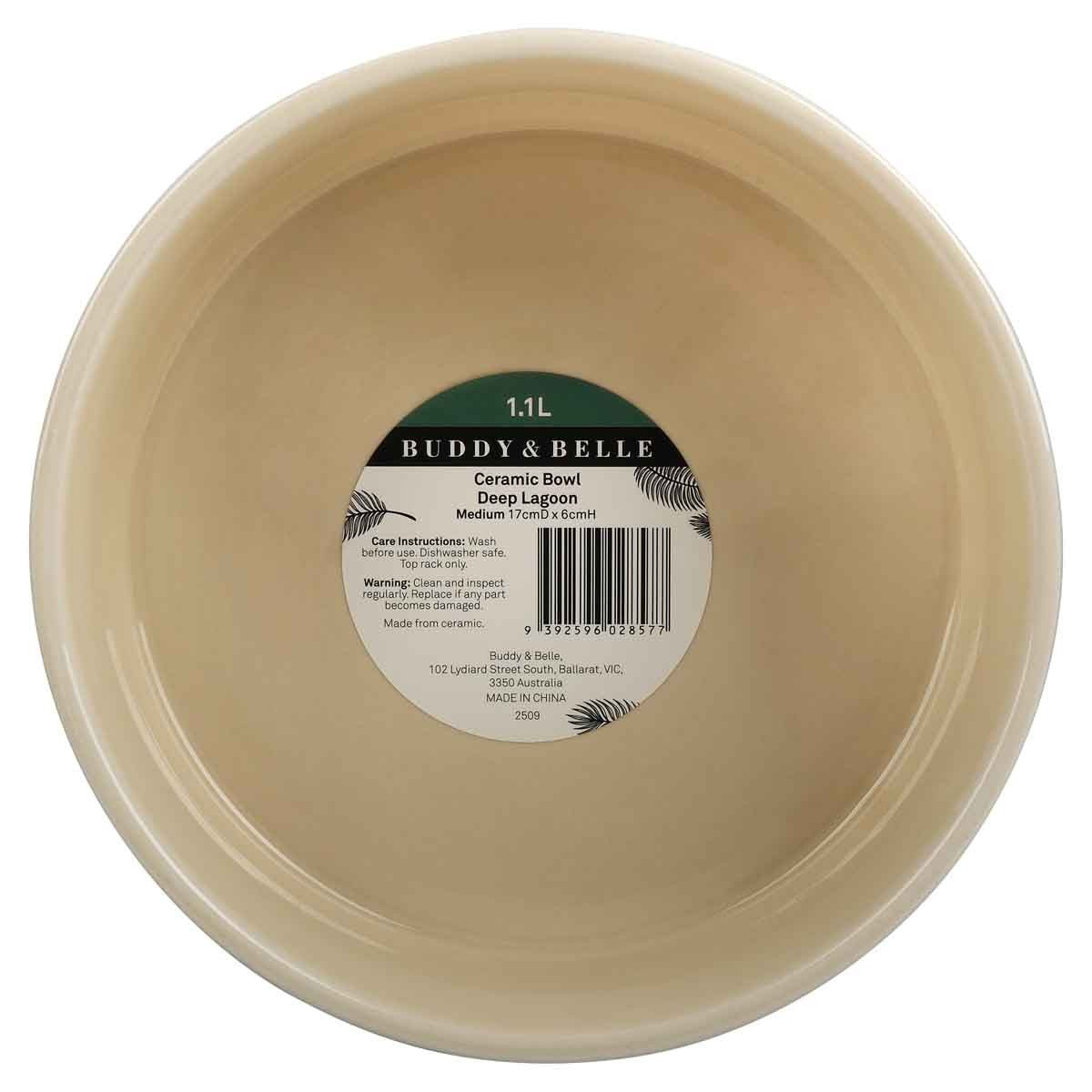 Buddy & Belle Ceramic Bowl Deep Lagoon