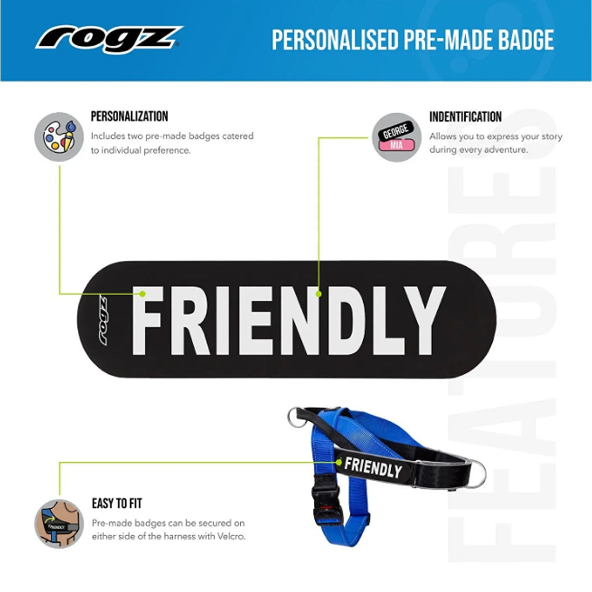 Rogz Personalised Pre-Made Badge - Do Not Pat