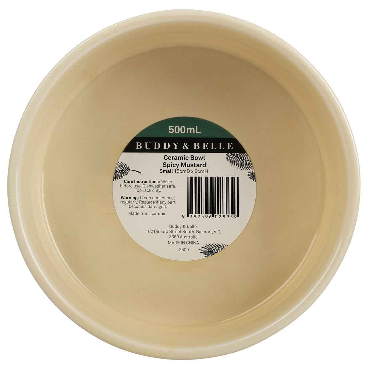 Buddy & Belle Ceramic Bowl Spicy Mustard