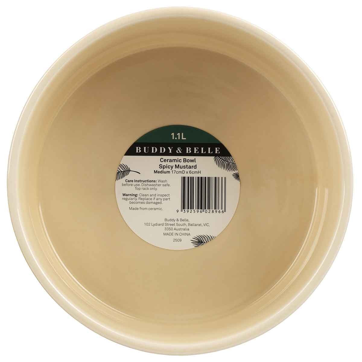Buddy & Belle Ceramic Bowl Spicy Mustard