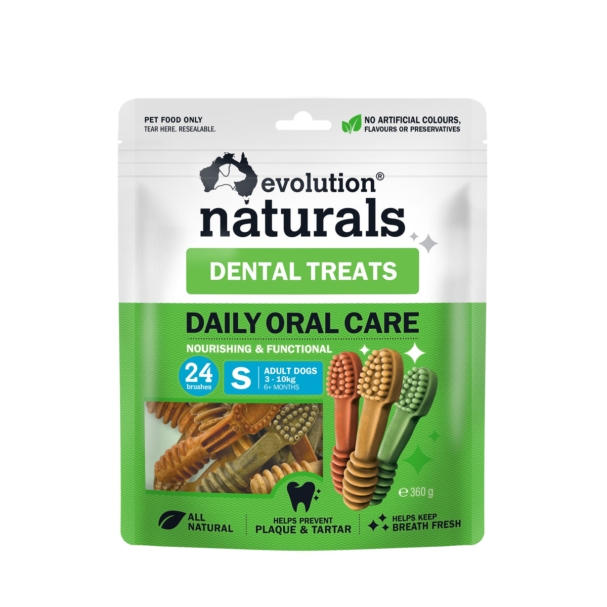 Evolution Naturals Dental Brush Dog Treat Small