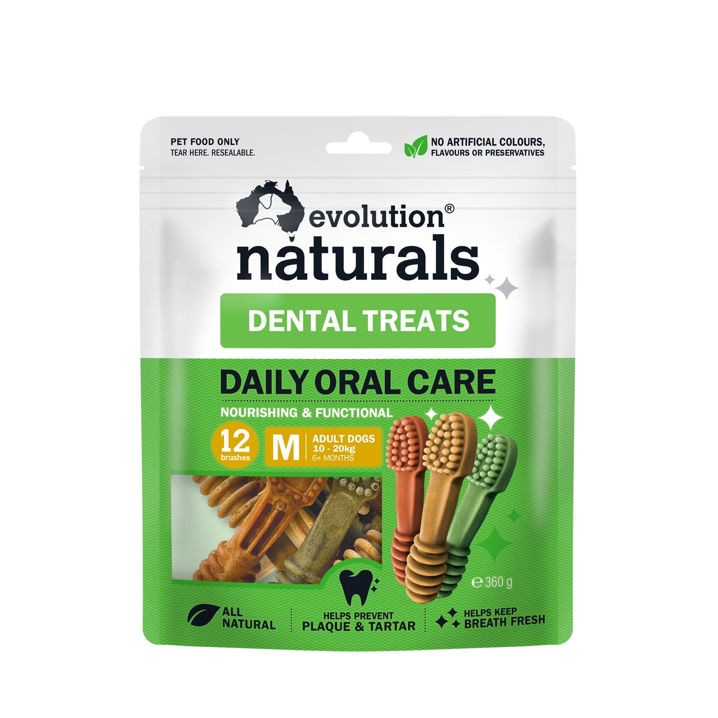 Evolution Naturals Dental Brush Dog Treat Medium