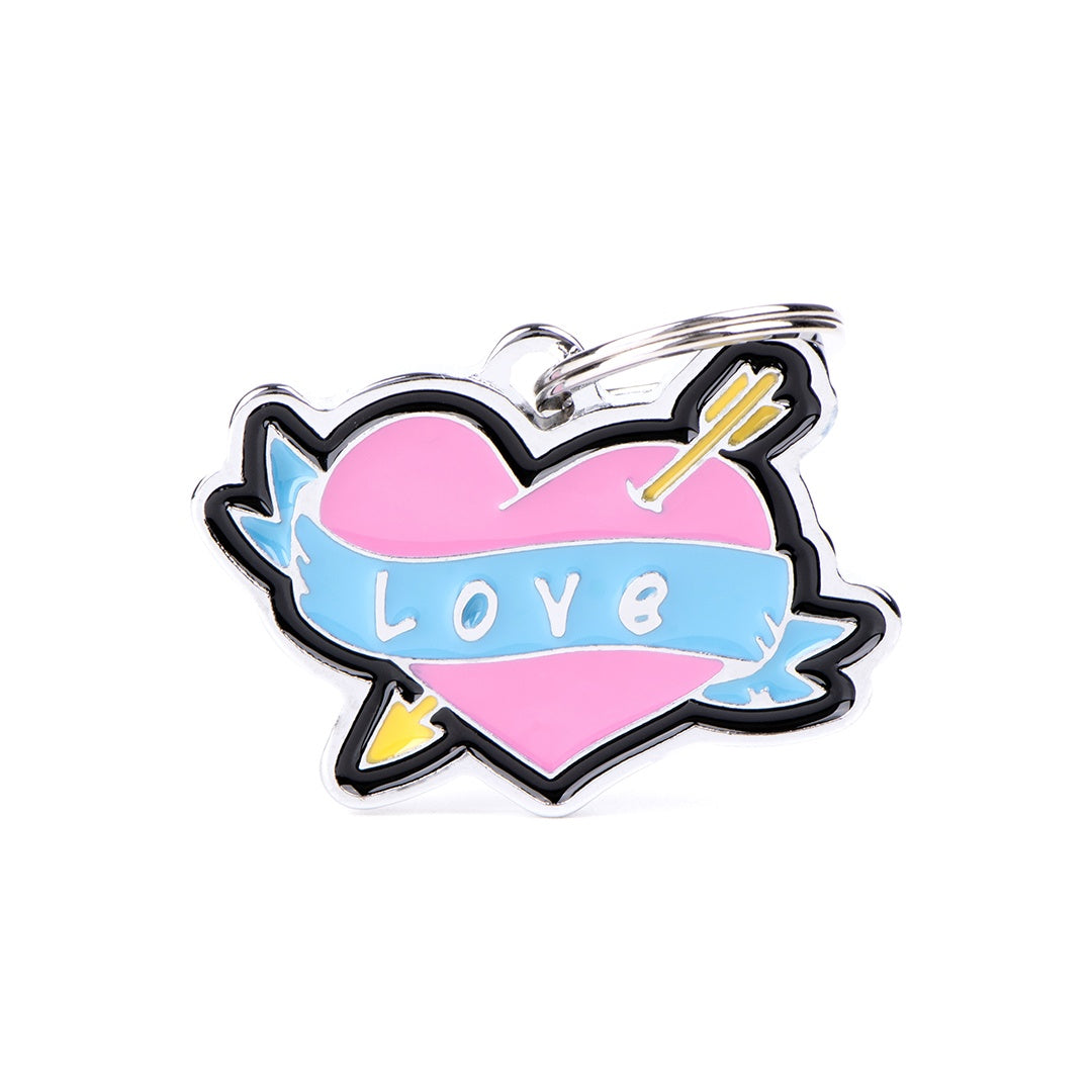 My Family Charm Love Heart Pet ID Tag