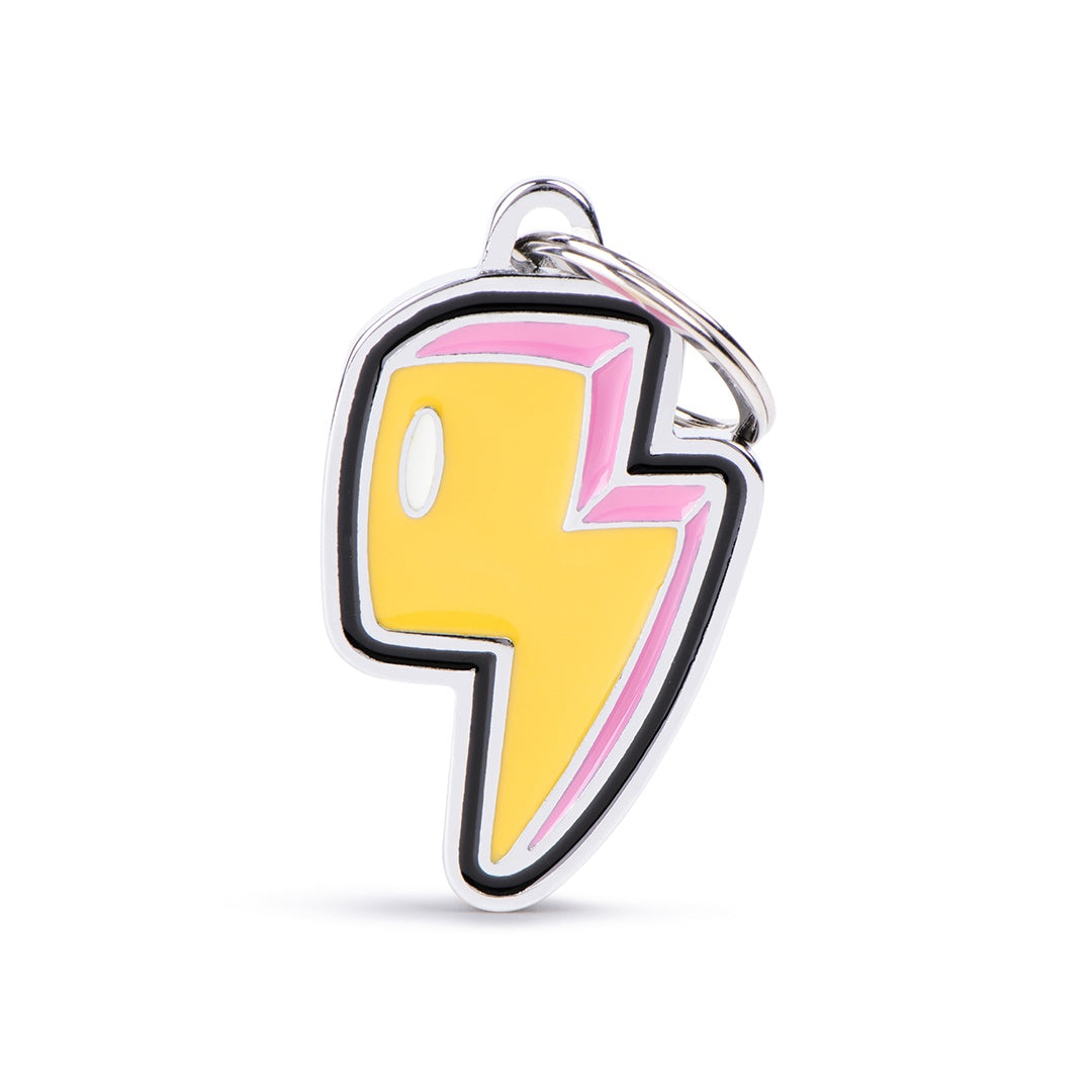 My Family Charm Lighting Bolt Pet ID Tag