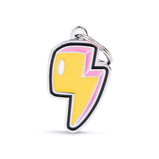 My Family Charm Lighting Bolt Pet ID Tag