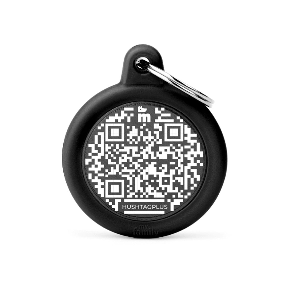 My Family QR Hushtag Circle Pet ID Tag