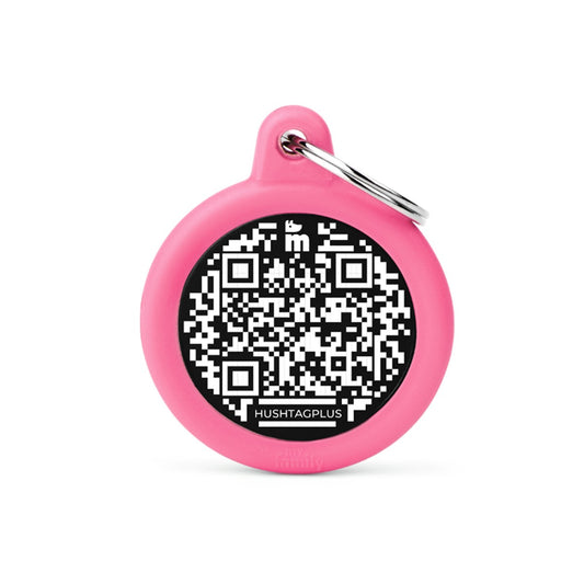 My Family QR Hushtag Circle Pet ID Tag