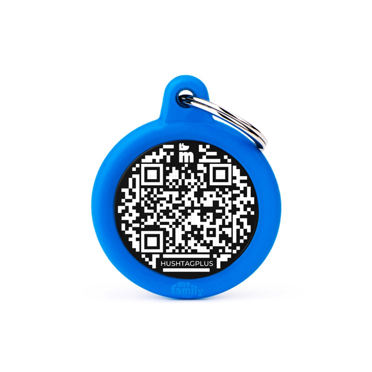My Family QR Hushtag Circle Pet ID Tag