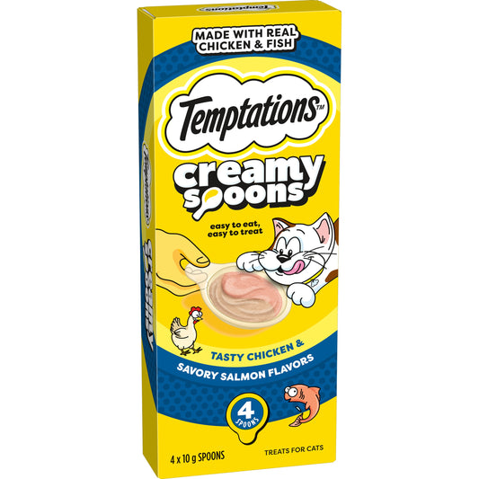Temptations Creamy Spoons Chicken & Salmon Cat Treat