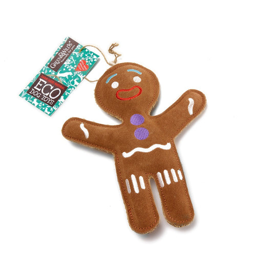 Green & Wild's Eco Dog Toy - Jean Genie the Gingerbread Person