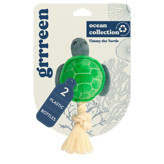 Grrreen Rope Turtle Plush Dog Toy