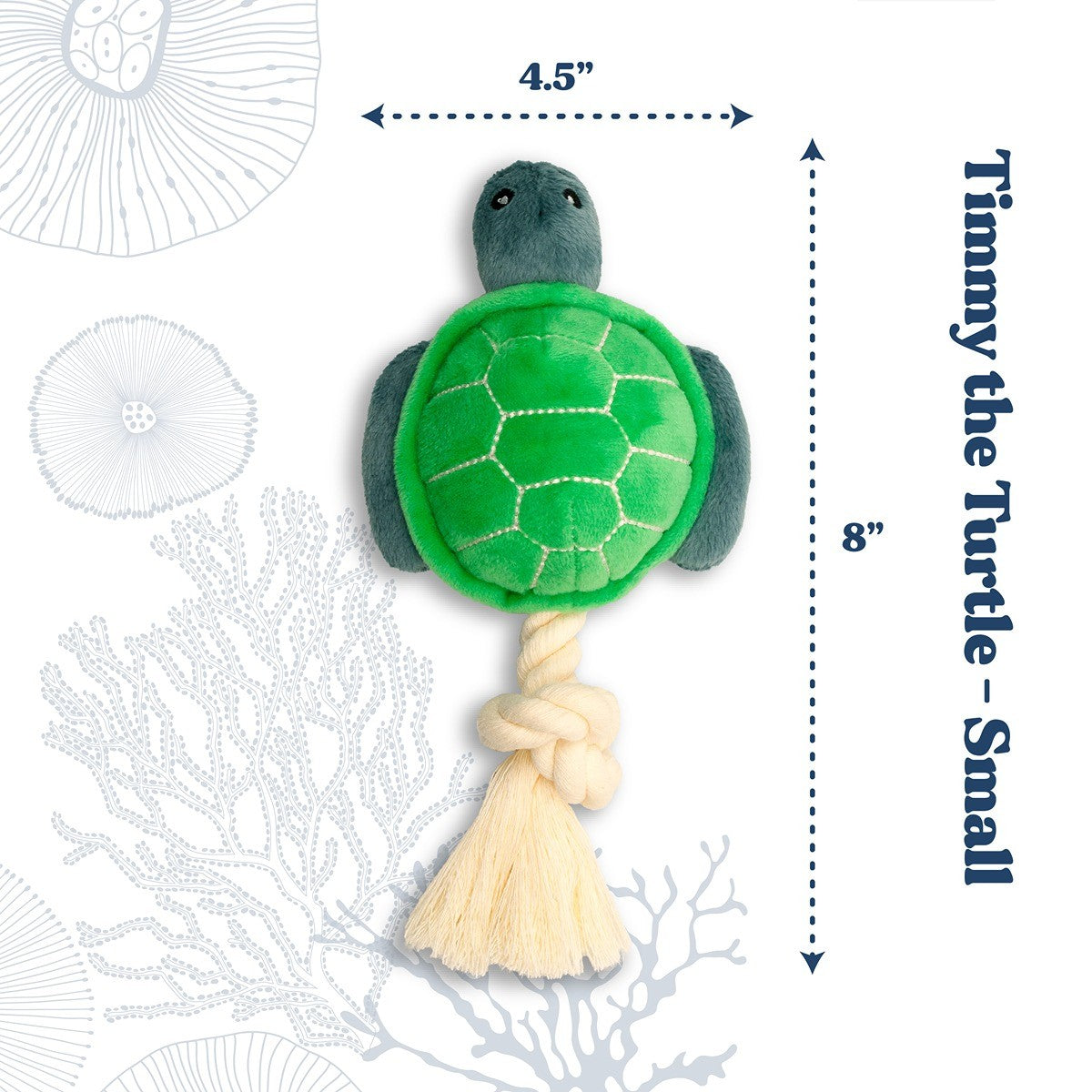 Grrreen Rope Turtle Plush Dog Toy