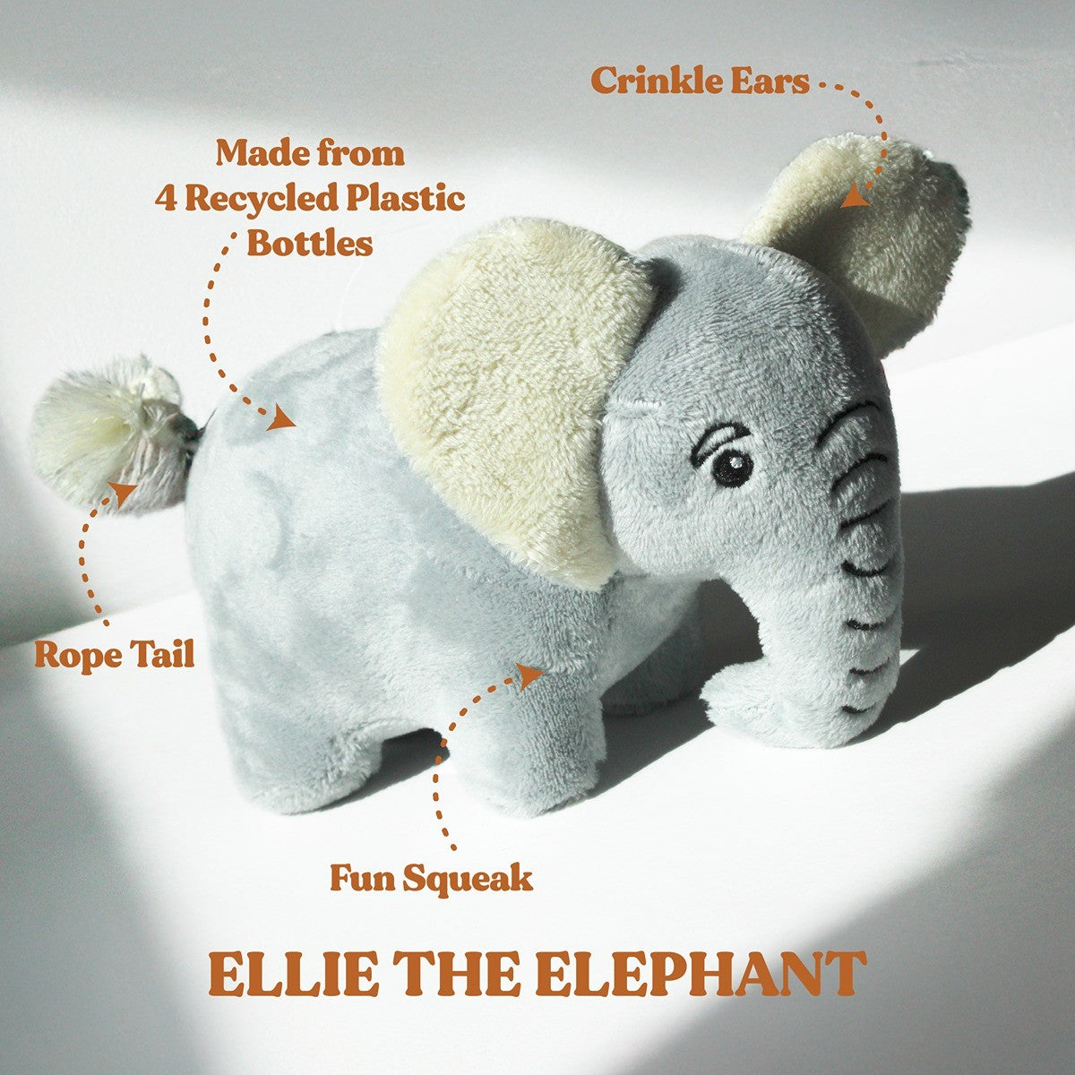 Grrreen Elephant Plush Dog Toy