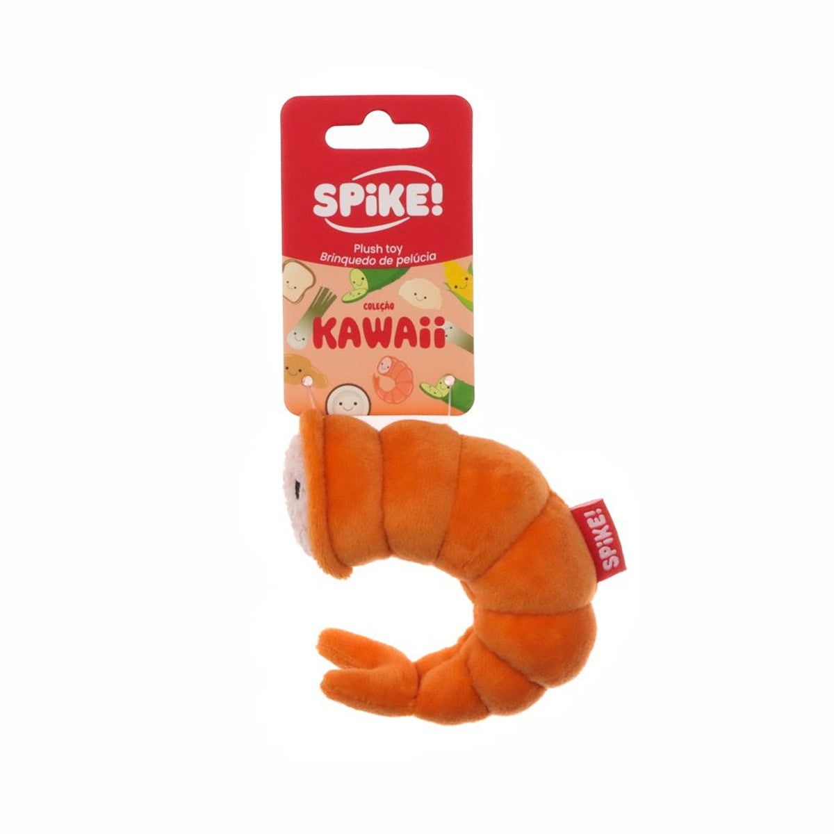 Spike Kawaii Shrimp Plush Dog Toy