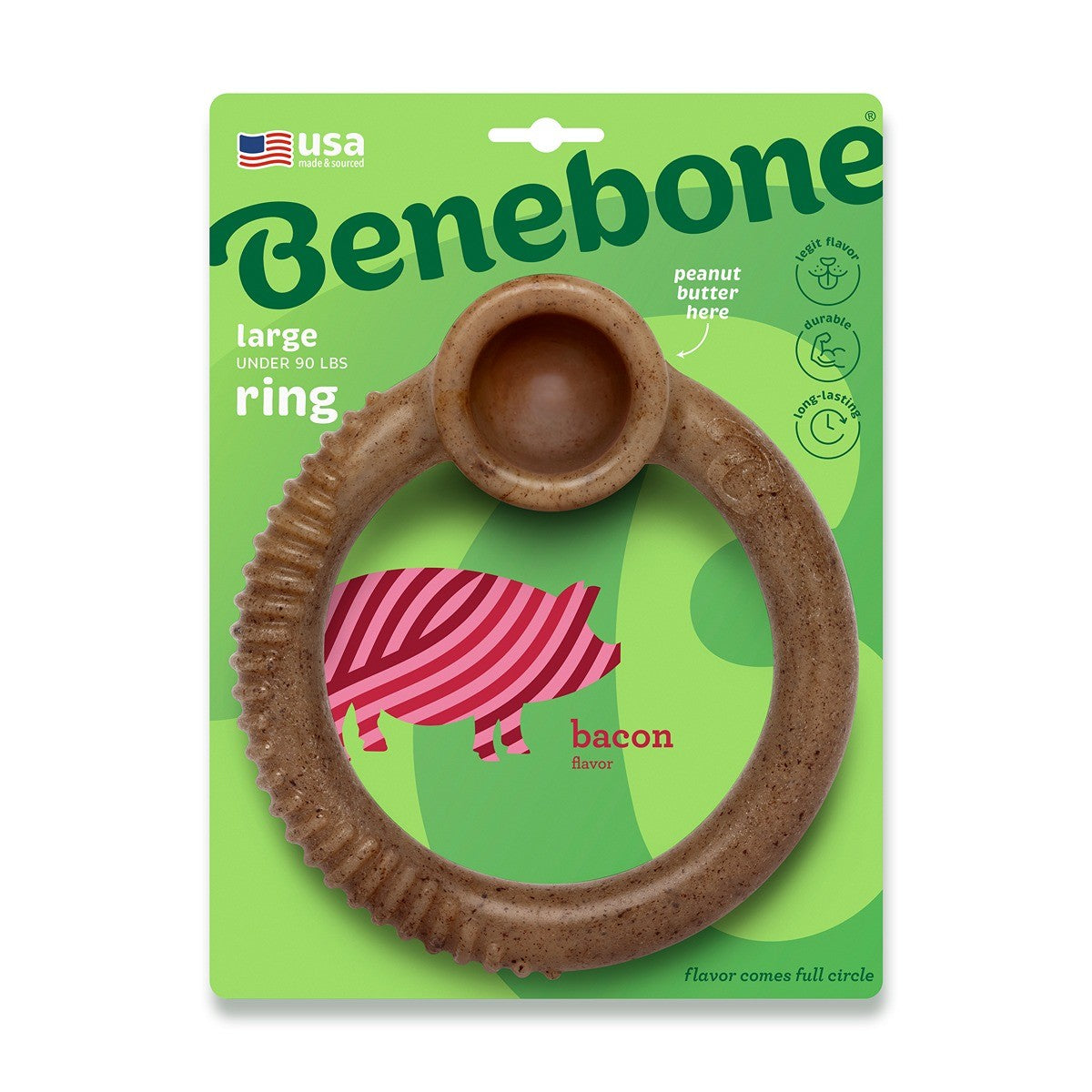 Benebone Bacon Ring Dog Toy