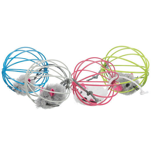 Trixie Mouse in Wire Ball Cat Toy