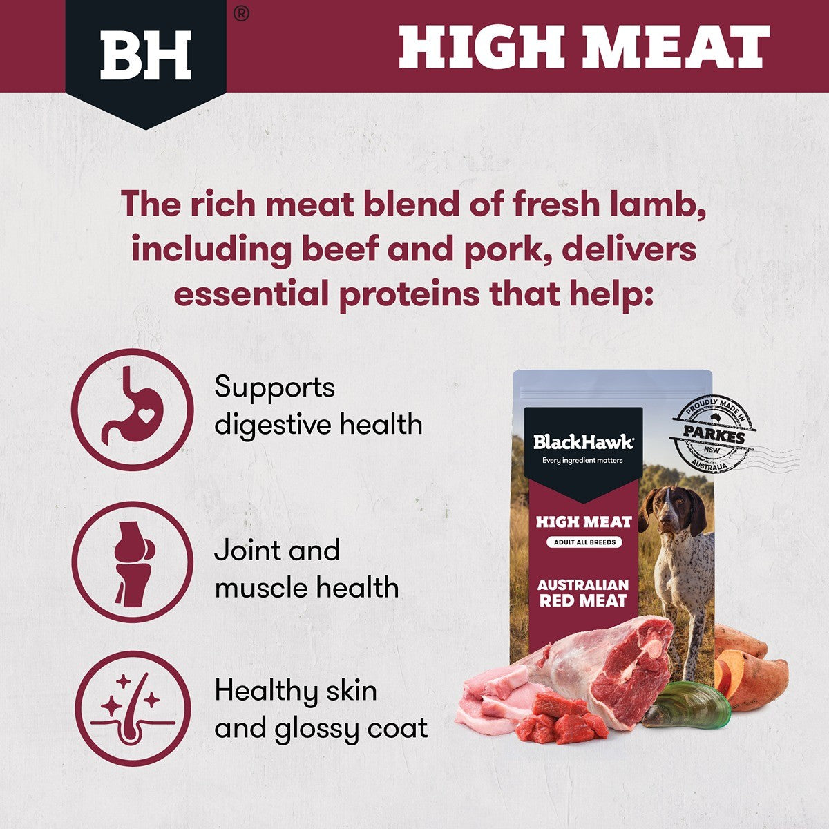 Black Hawk High Meat Australian Red Meat Dry Dog Food
