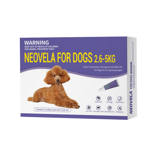 Neovela Spot-On Flea & Worm Treatment For Extra Small Dogs 2.6-5kg