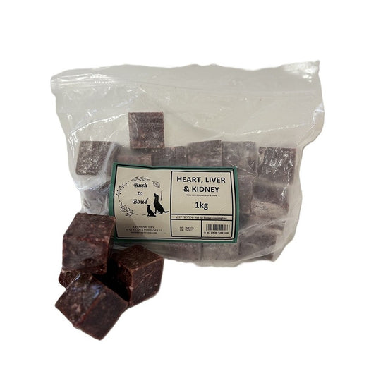 Bush to Bowl Raw Frozen  Heart, Liver & Kidney Dog & Cat Food