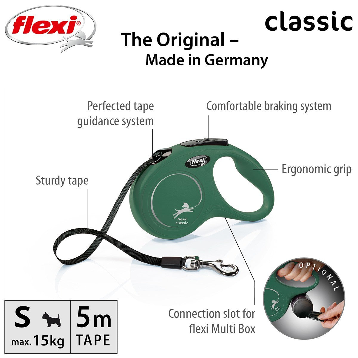 Flexi Classic Tape Retractable Leash 5m