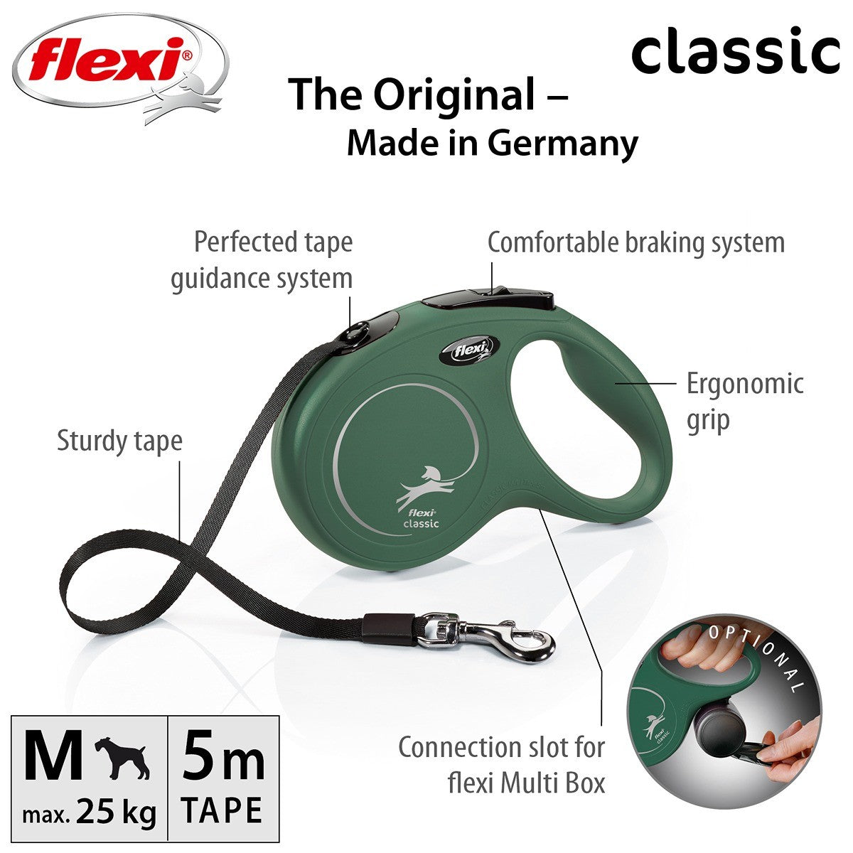 Flexi Classic Tape Retractable Leash 5m