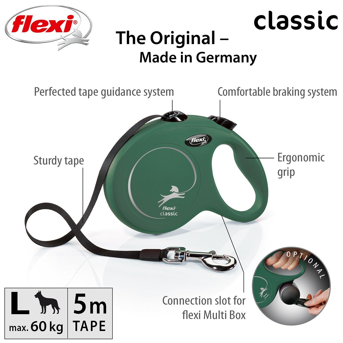 Flexi Classic Tape Retractable Leash 5m