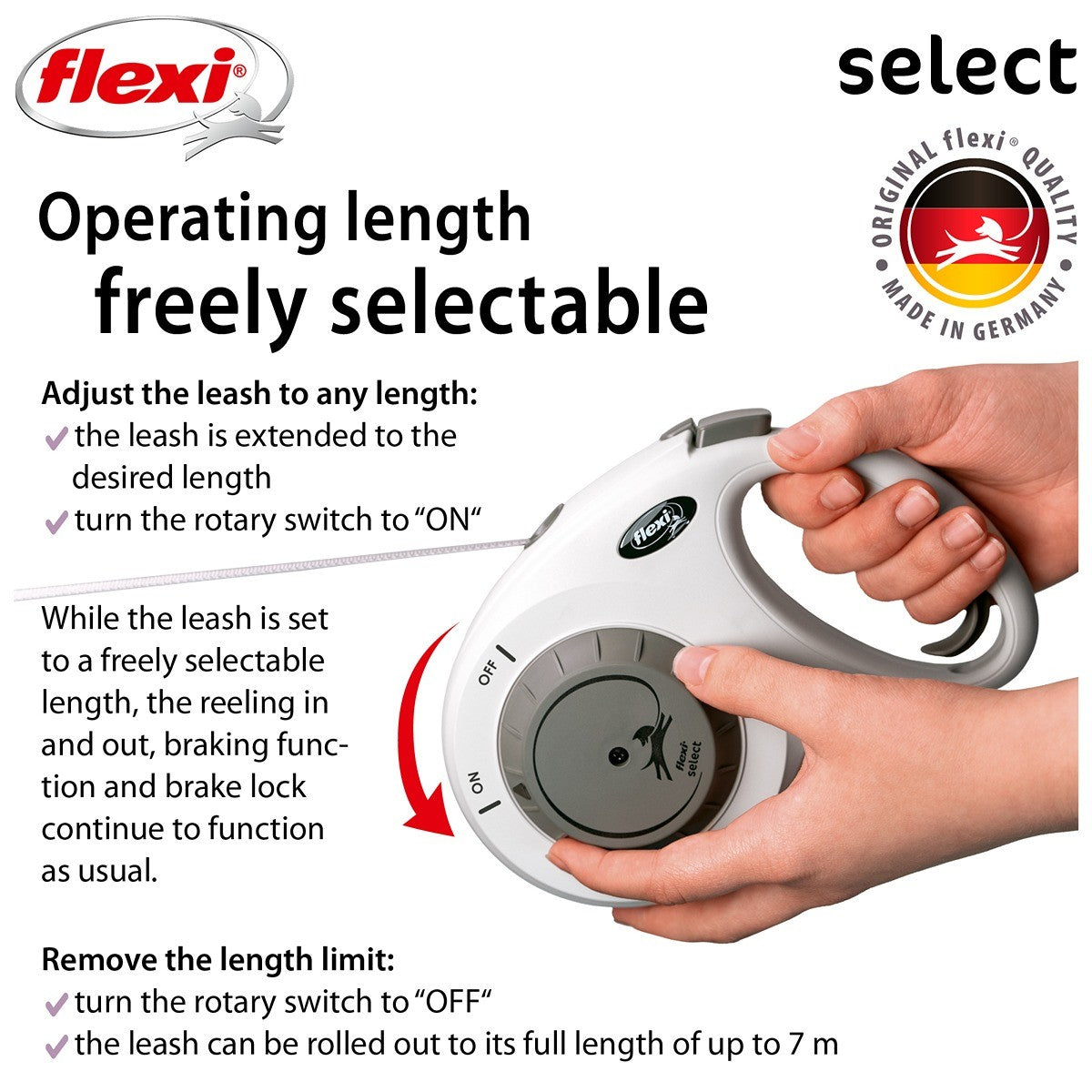 Flexi Select Tape 7M Retractable Lead