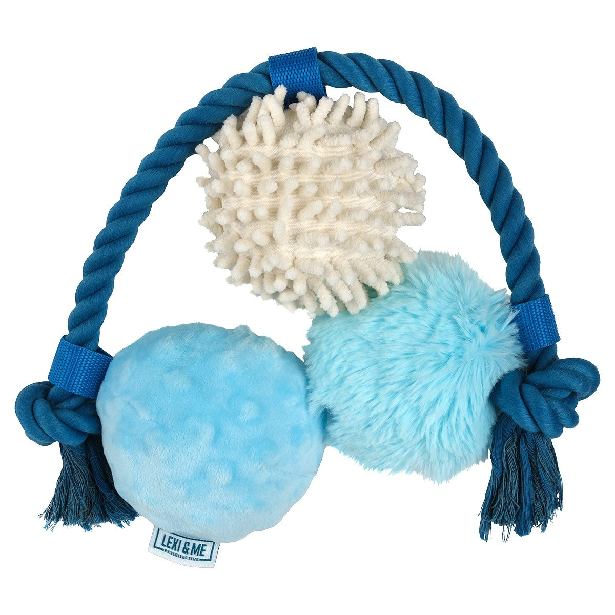 Lexi & Me Snowballs Plush & Rope Dog Toy