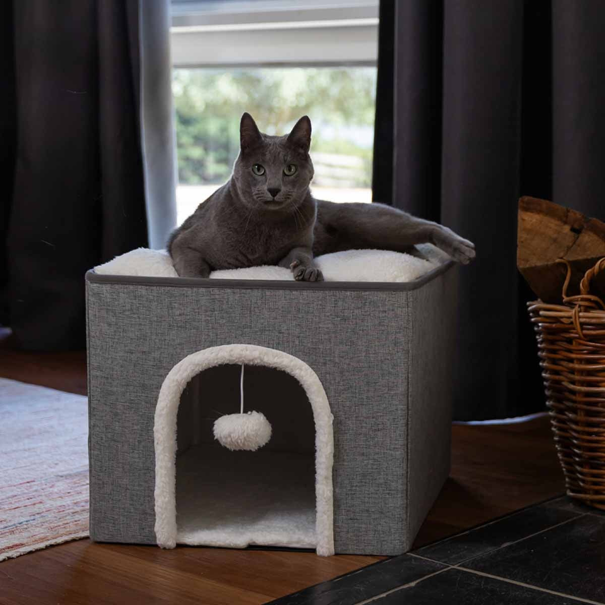 Buddy & Belle Cat Cube Cave Grey