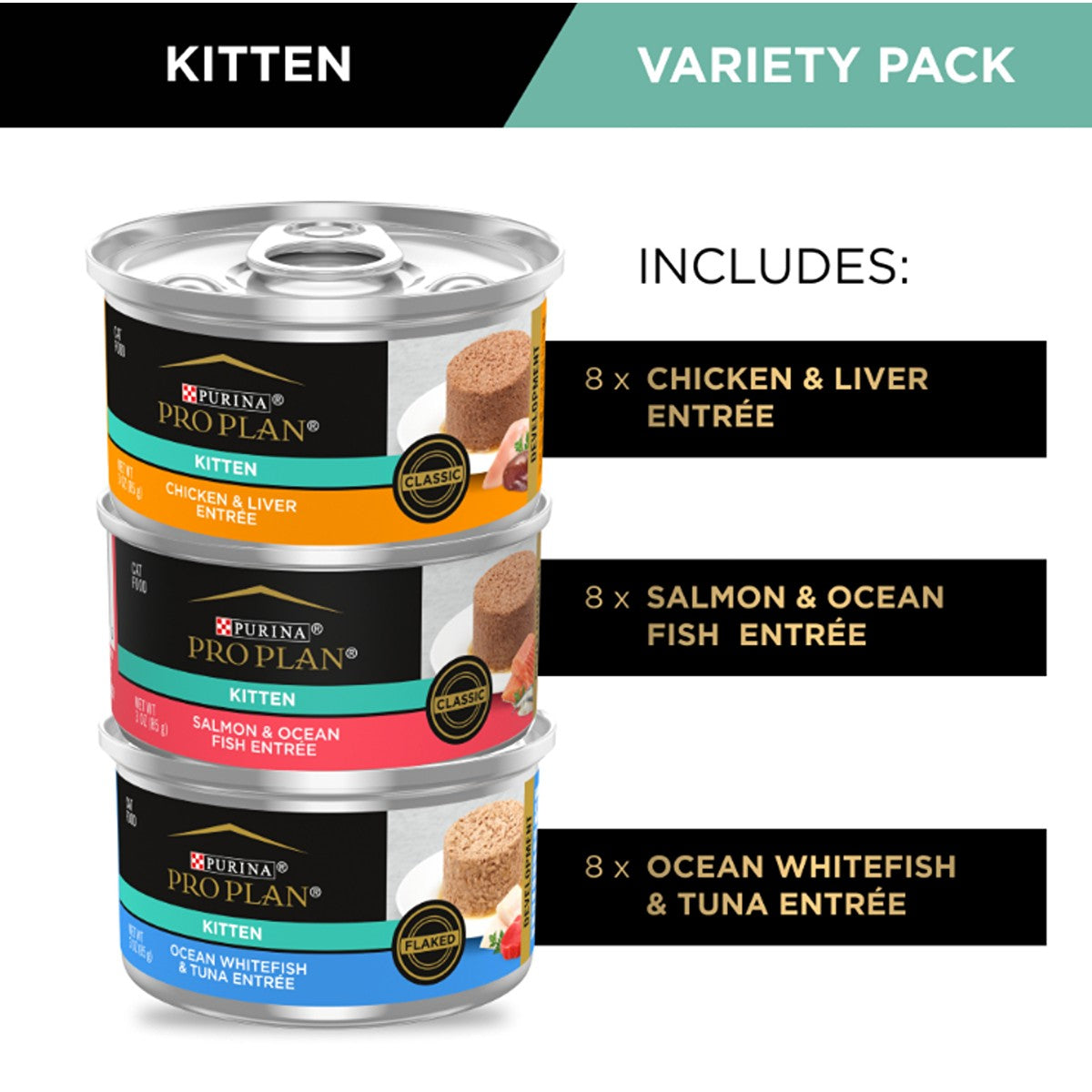 PRO PLAN Kitten Mixed Variety Wet Cat Food Pack