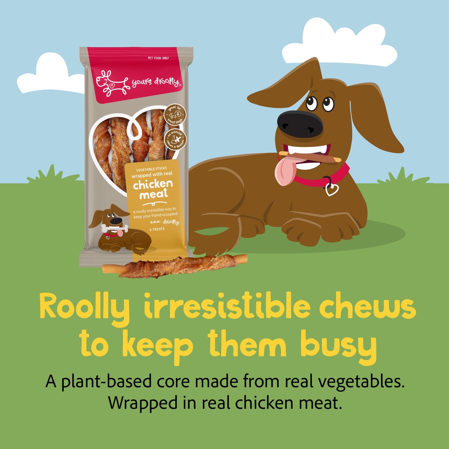 Yours Droolly Chicken Wrap Sticks Dog Treats