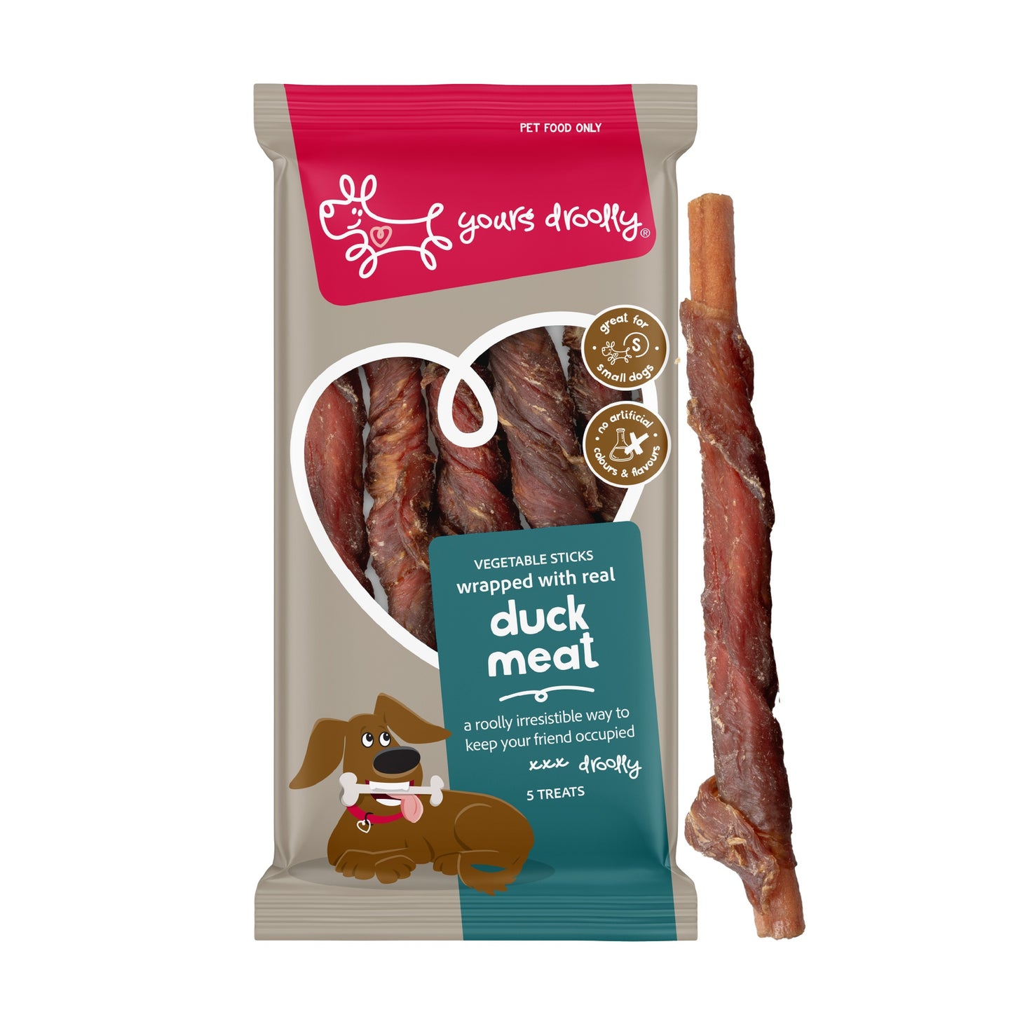 Yours Droolly Duck Wrap Sticks Dog Treats