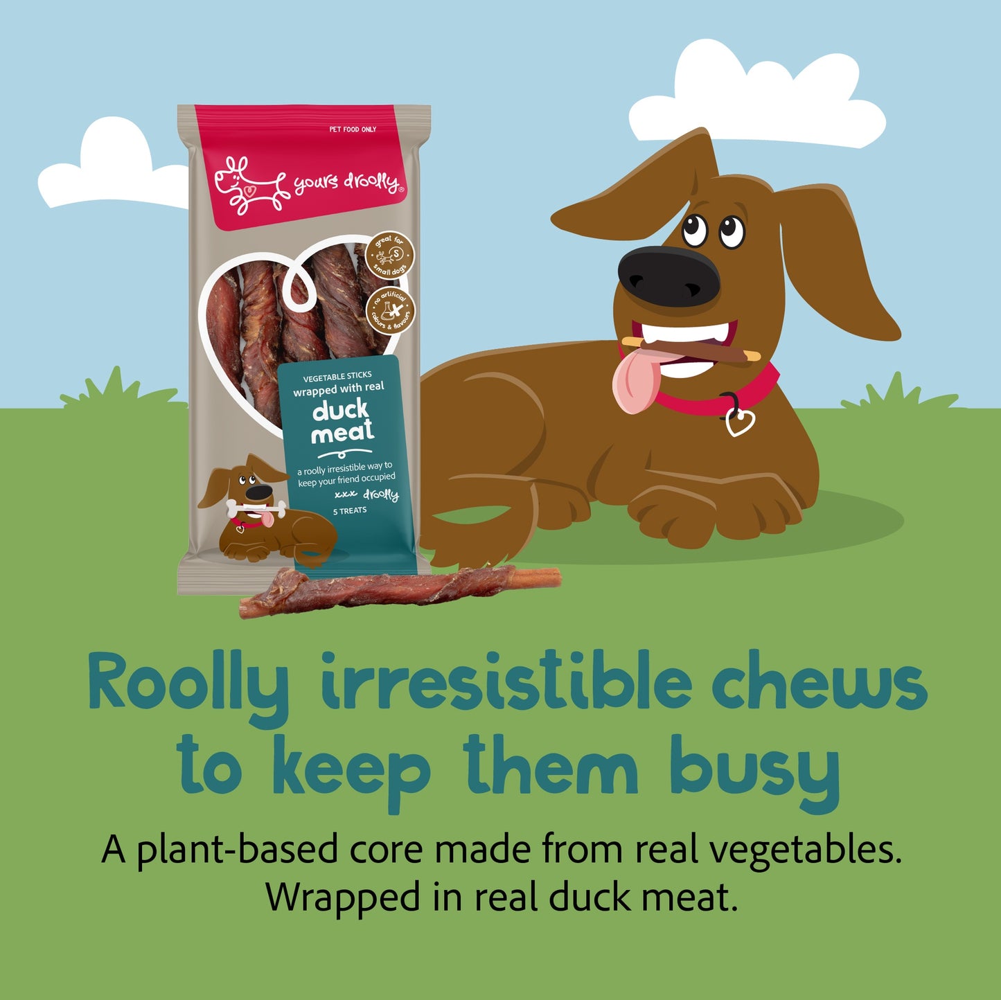 Yours Droolly Duck Wrap Sticks Dog Treats